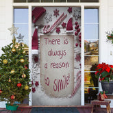 Aperturee - A Reason To Smile White Red Christmas Door Cover